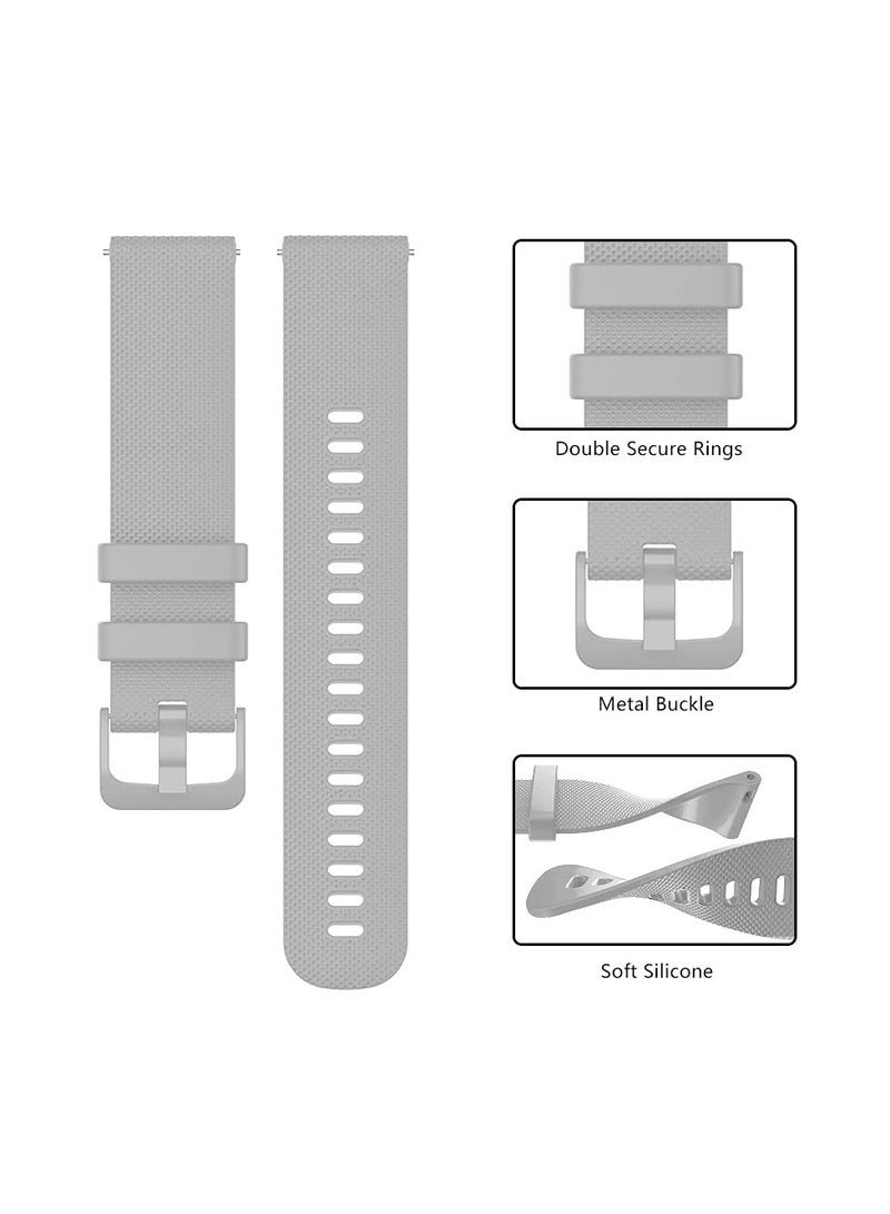 Watch Band for Garmin Vivoactive 4 Soft Silicone Replacement Watch Straps Compatible with Samsng Galaxy 46mm/Gear S3 Frontier Amazfit GTR 3 Pro WristBand (Gray-22mm)  - Image 4