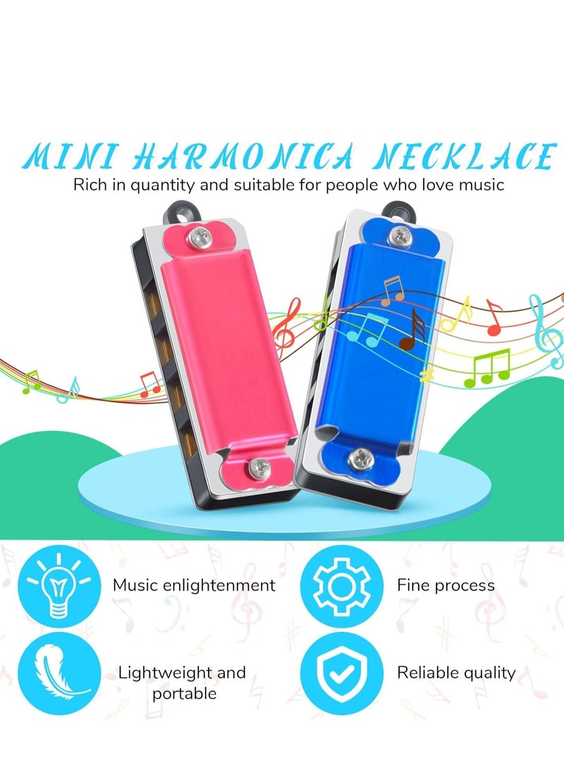 Generic 8 Pcs Mini Harmonica Necklace Cute 4 Hole Tone Adorable Adults Kids Portable Music Party Favors Instrument, Colorso  - Image 3