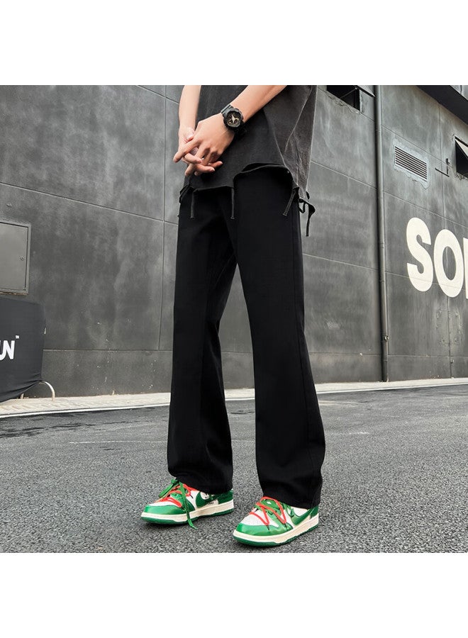 Swamp Area Men's Jeans, Autumn And Winter Slim Straight Vibe American Casual Slight Flare Pants K005 Black L - Image 5
