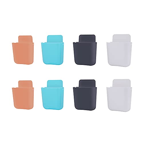 Primelife Plastic Wall Mounted Storage Case for Remote, Toothbrush, Mobile Phone Plug Holder for Bedroom, Toilet, Bathroom, Office, Desktop - Multicolour (Phone Holder)(Set of - 8) - Image 1