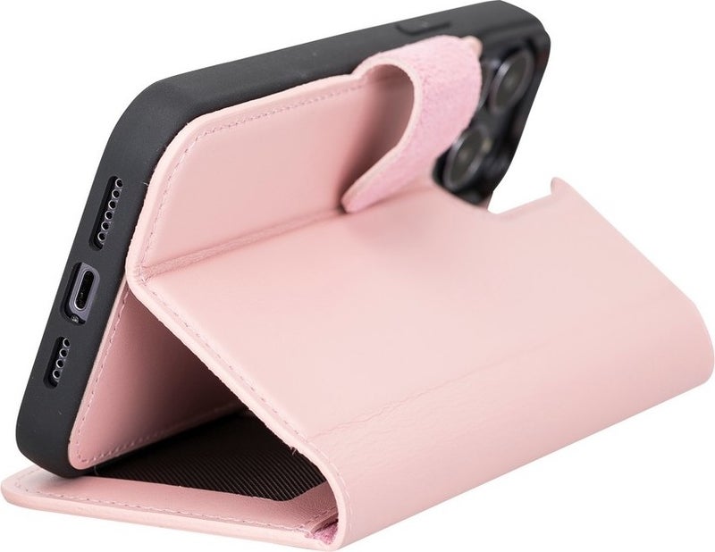 PLM Apple iPhone 13 Pro Max Compatible Leather Wallet Case Nu2 Pink  - Image 3