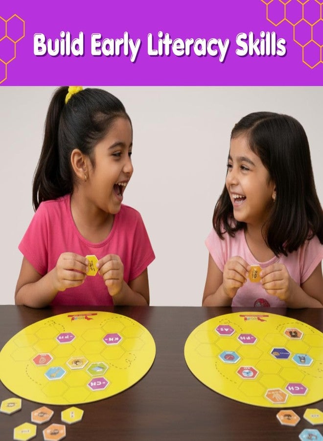 CocoMoco Kids Spell Buzz Phonics Game Level 1 and 2, Learn to Read, 4-6 Year Old Boys and Girls | Word Spelling & Phonics Board Game | Educational Learning Toy, Birthday Return Gift for Kids - Image 3