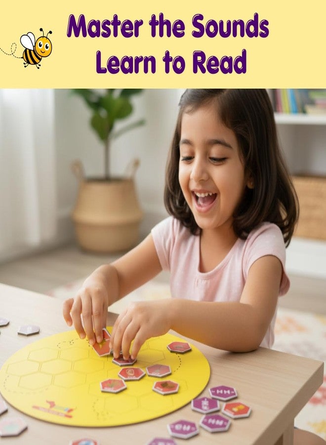 CocoMoco Kids Spell Buzz Phonics Game Level 1 and 2, Learn to Read, 4-6 Year Old Boys and Girls | Word Spelling & Phonics Board Game | Educational Learning Toy, Birthday Return Gift for Kids - Image 5
