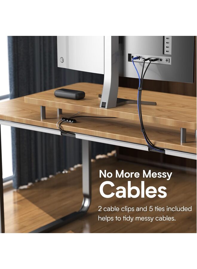 Cable Raceway, Cable Management 96'' J Channel, Cable Raceway- Cable Management Under Desk with Adhesive Stripe, Easy to Install Desk Cord Organizer - Image 4