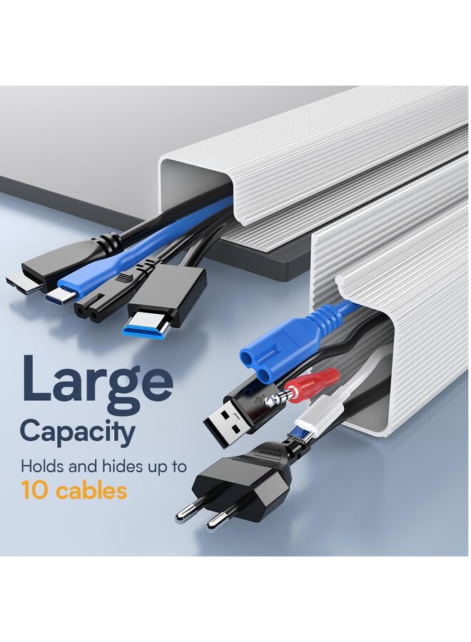 Cable Raceway, Cable Management 96'' J Channel, Cable Raceway- Cable Management Under Desk with Adhesive Stripe, Easy to Install Desk Cord Organizer - Image 5