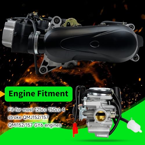 XIKOBY GY6 150cc Carburetor PD24J Carb Compatible with 125cc Taotao Scooter Moped 152QMI 157QMJ 4 Stroke Engine Roketa Motorcycle Hammer-head ATV Go Kart Dune Buggy Parts with Intake Manifold - Image 2