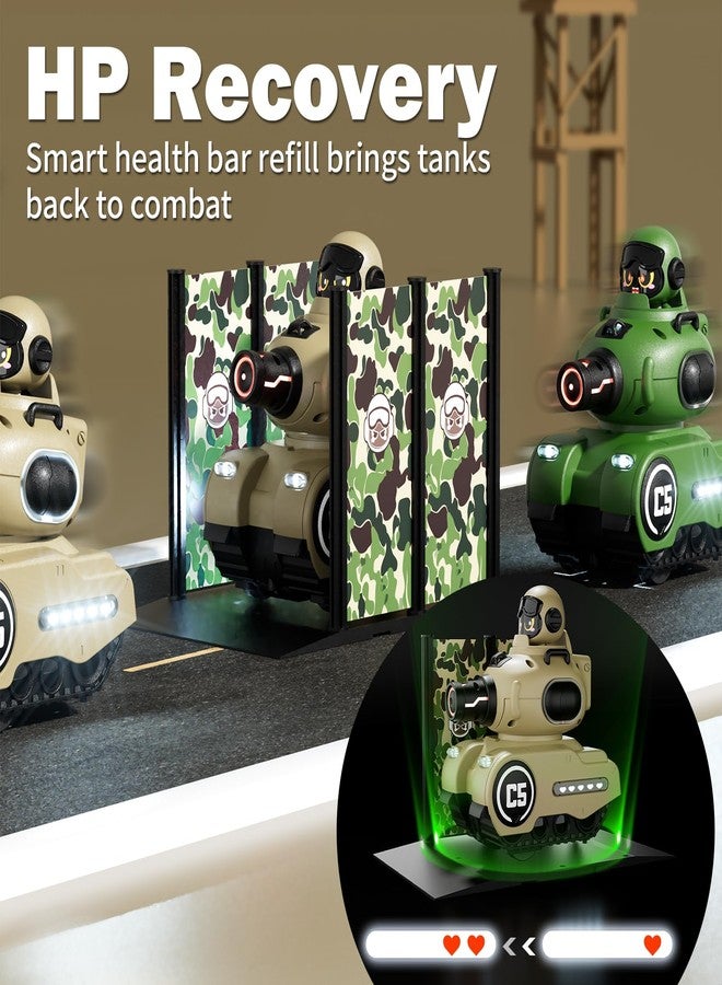 bessome 2 Pack Cute Cartoon Remote Control Battle Tanks with Laser tag|Hobby RC Cars Shoot to Ejected Out|Military Army Toys for 6 7 8 Year Old Boys Girls | Christmas Birthday Easter Gifts for 8-12 - Image 5