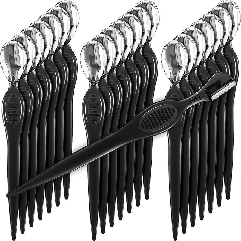 21pcs Mens And Womens Facial Shaver Eyebrow Shaver Multifunctional Facial Trimmer With Precision Cover Suitable For Womens Makeup And Facial Care Tools Black - Image 1