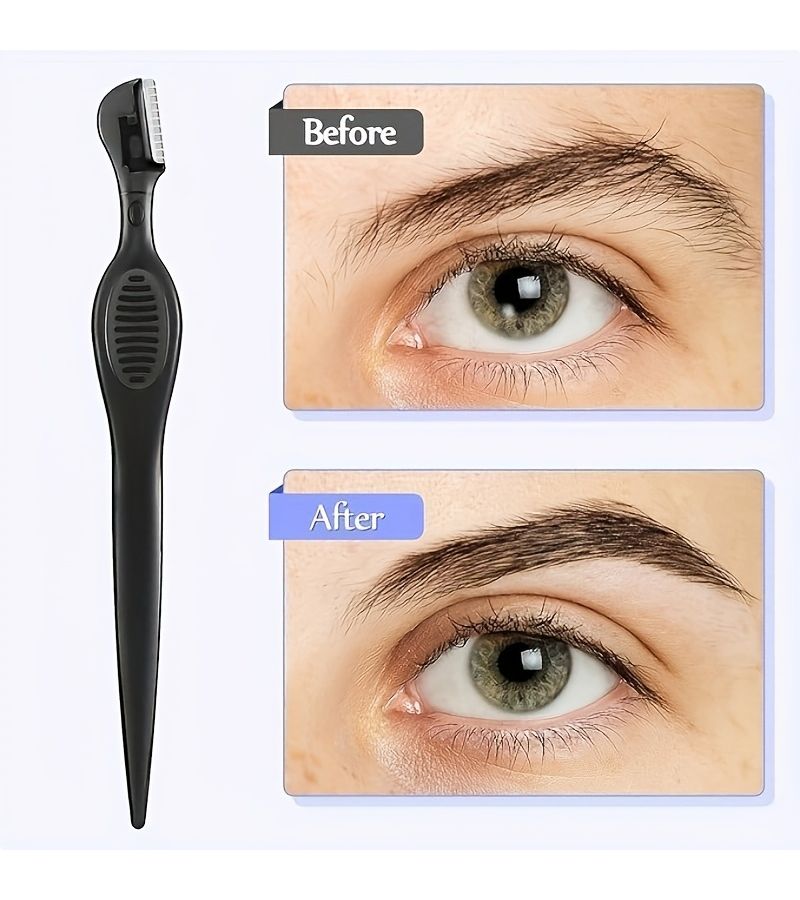 21pcs Mens And Womens Facial Shaver Eyebrow Shaver Multifunctional Facial Trimmer With Precision Cover Suitable For Womens Makeup And Facial Care Tools Black - Image 2