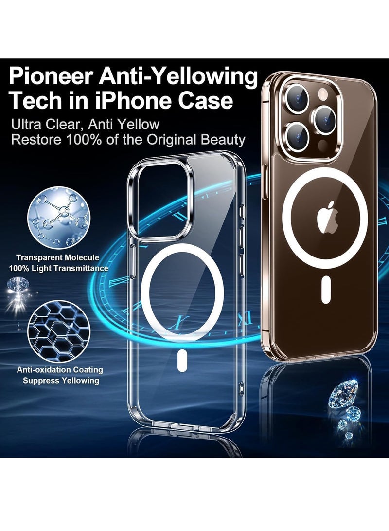 iPhone 16 Pro Max Case ‚Äì Crystal Clear Magnetic Case with Screen Protector u0026 Camera Cover, Compatible with MagSafe, Shockproof Slim Silicone TPU Bumper u0026 Hard PC Cover - Image 4