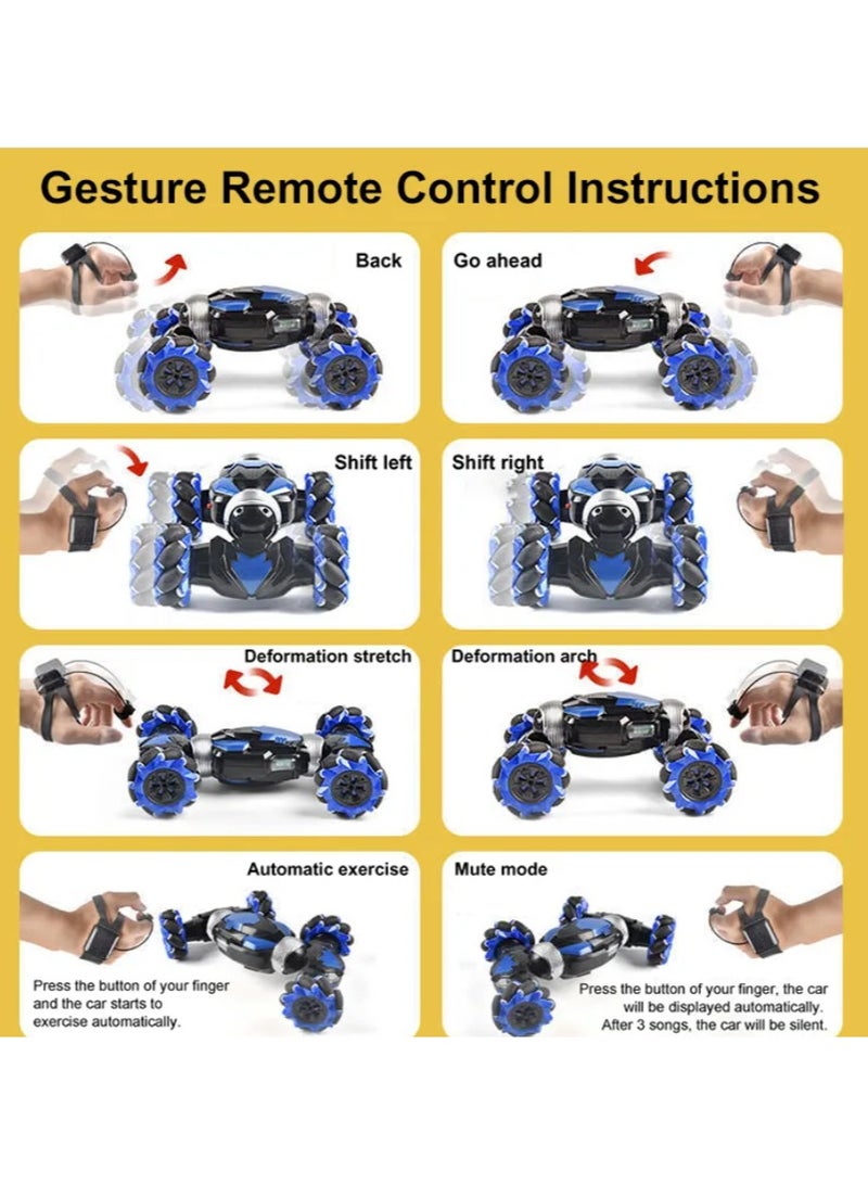 Babysky 2.4GHz Remote Control Stunt Car 4WD Stunt Car with Clock Signal Sensor Double Reaction 360 Degree Flip and Reverse Road - Image 5