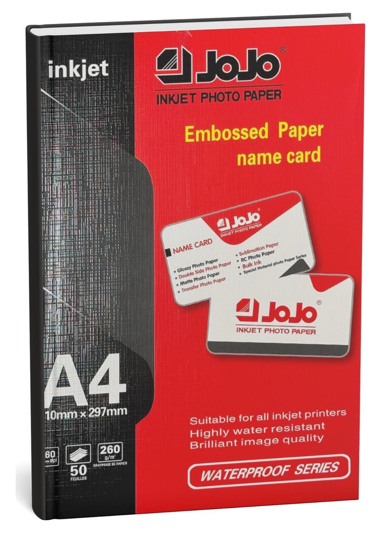 Jojo Glossy Waterproof Textured Paper - 260g - Image 1