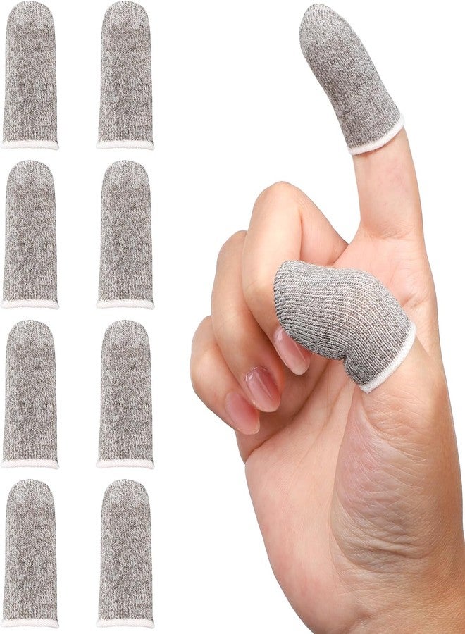 DROPOSALE Hand Finger Protectors Sleeves Cots Cut Resistant Protector Reusable Thumb Anti Slip Guards for Kitchen Sculpture Work Black White Mixed (10) - Image 1