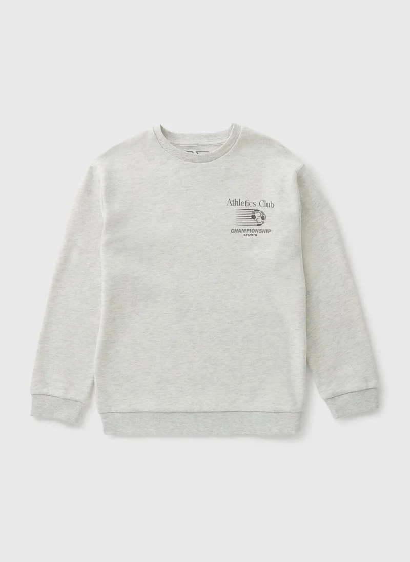Matalan Boys Cream Football Sweatshirt