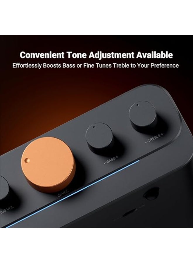 Fosi Audio HT4S Bluetooth Amplifier for Outdoor Speakers, Bass Shaker Sim 4-Channel Power Amp for Racing Cockpit 4.1/5.0 Ch Stereo Home Audio Receiver with AUX/Optical Input Remote Control - Image 5