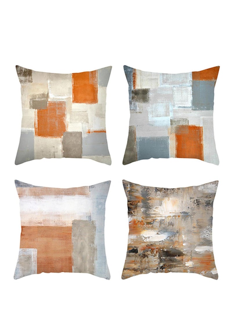 Vparty Pillow Covers 18x18 Set of 4, Modern Sofa Throw Pillow Covers, Decorative Outdoor Linen Fabric Pillow Cases for Couch, Bed, and Car, Stylish 45x45 cm Cushion Covers, Soft, Durable, and Easy to Maintain for Home Decor.  - Image 1