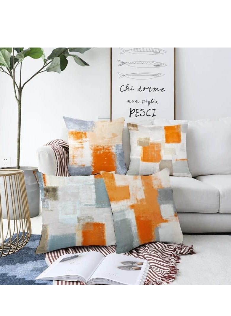 Vparty Pillow Covers 18x18 Set of 4, Modern Sofa Throw Pillow Covers, Decorative Outdoor Linen Fabric Pillow Cases for Couch, Bed, and Car, Stylish 45x45 cm Cushion Covers, Soft, Durable, and Easy to Maintain for Home Decor.  - Image 2