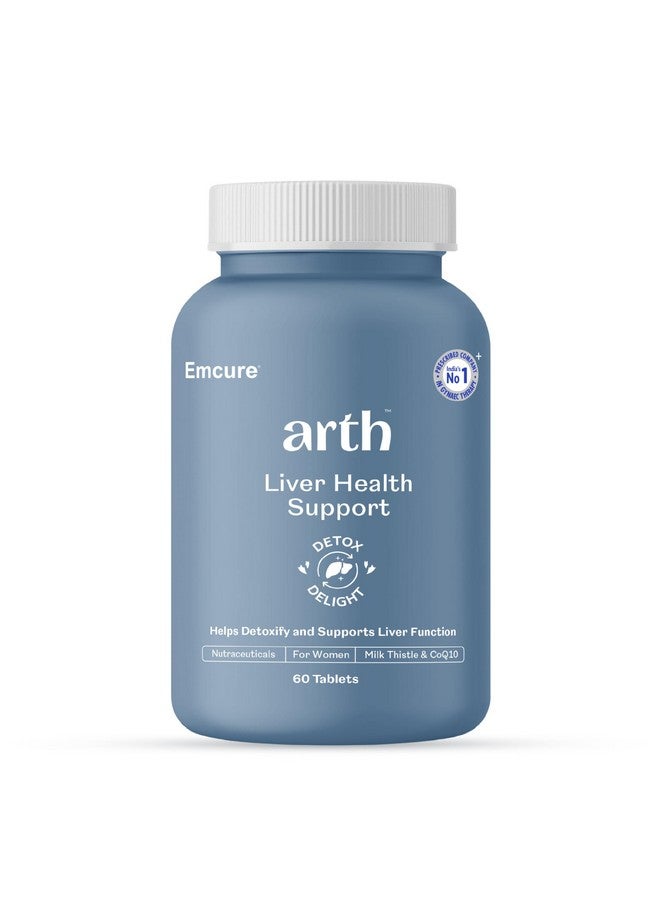 Arth Liver Detox Supplement | Silymarin or Milk Thistle (300mg), CoQ10, Vitamin C & Vitamin E | Natual Liver Detox & Digestion Support | Fatty Liver Support Supplement- 60 Veg Liver Detox Tablets - Image 1