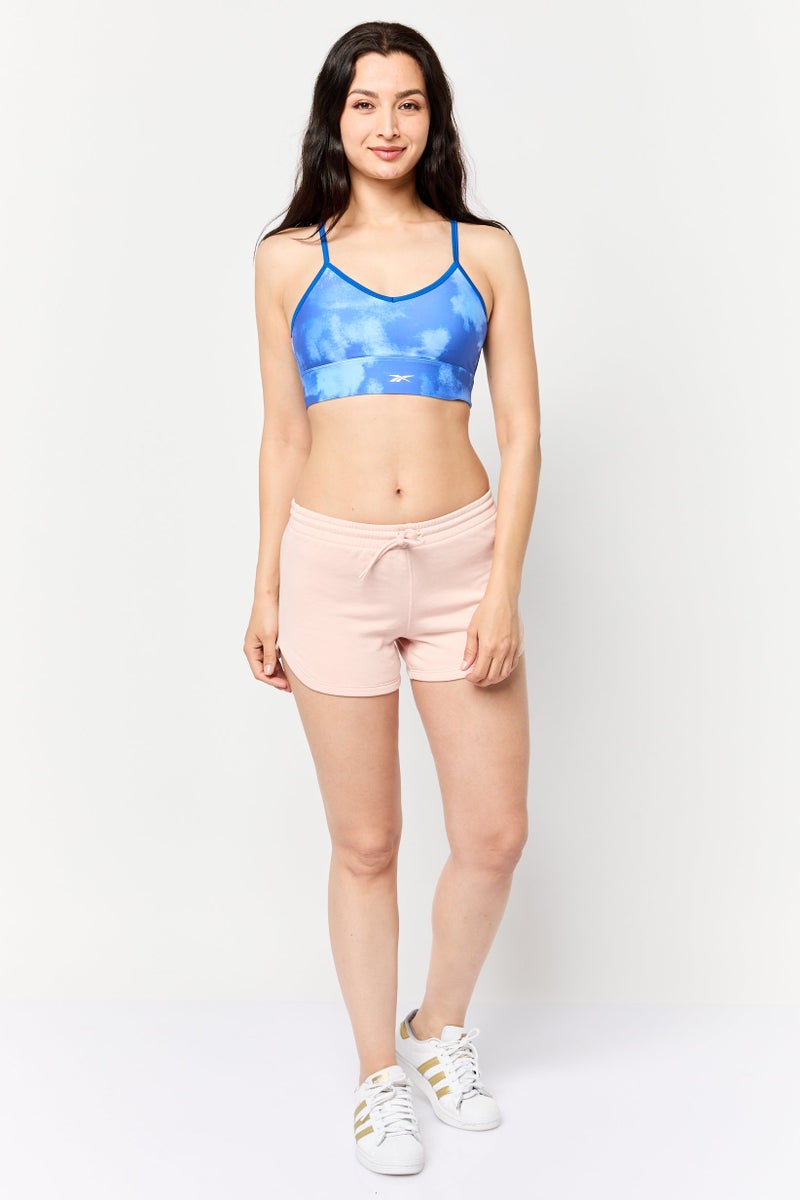 Reebok حمالة صدر رياضية للنساء مبطنة قليلاً، زرقاء - Image 2