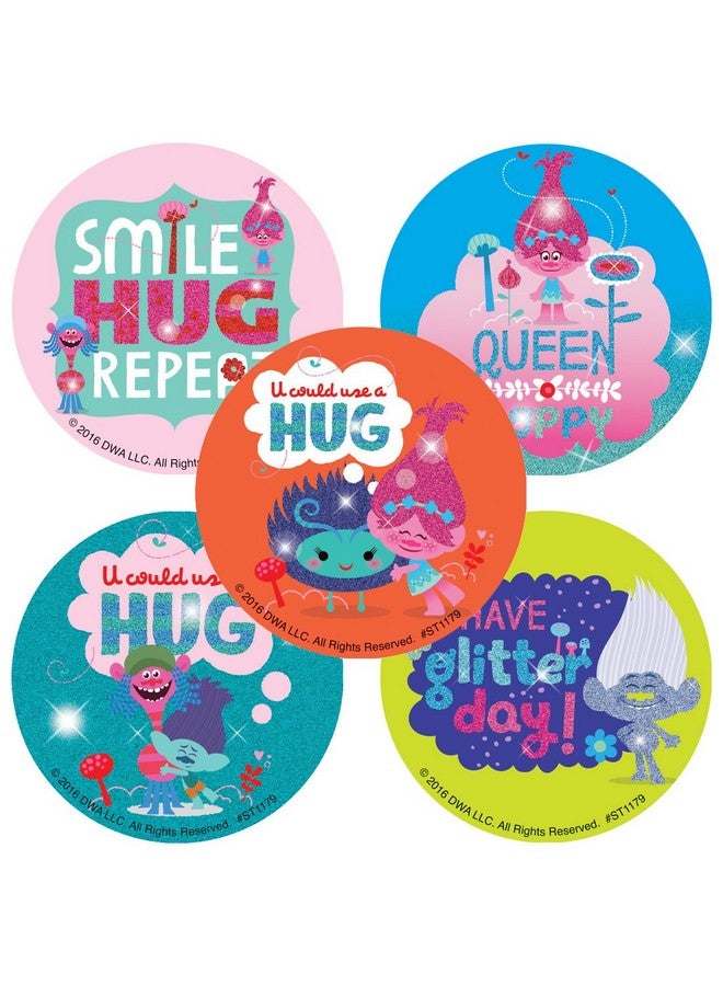 SmileMakers Dreamworks Trolls Glitter Stickers Prizes And Giveaways 50 Per Pack From - Image 1
