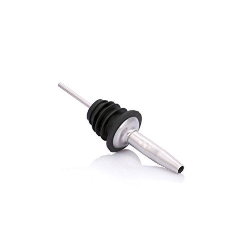 Urban Snackers Stainless Steel Liquor Bottle Pour Dispenser Spout Rubber Stopper, Silver - Image 2