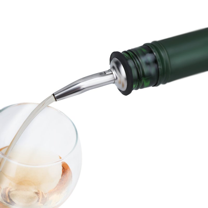 Urban Snackers Stainless Steel Liquor Bottle Pour Dispenser Spout Rubber Stopper, Silver - Image 5
