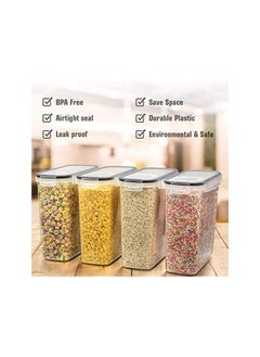  Wildone Cereal & Dry Food Storage Containers, Airtight Cereal  Storage Containers Set of 8 [2.5L / 85.4oz] for Sugar, Flour, Snack, Baking  Supplies, Leak-proof with Black Locking Lids: Home & Kitchen