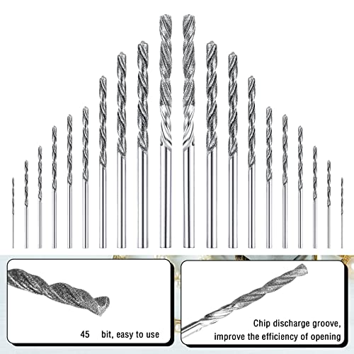 Honoson 20 Pieces Diamond Drill Bits Set for Stone Twist Tip Drill Bit Heavy Duty Micro Set for Glass Tile Jewelry 0. 8 mm 1. 0 mm 1. 2 mm 1. 5 mm 1. 8 mm 2. 0 mm 2. 5 mm 3. 0 mm 3. 5 mm 4. 0 mm - Image 3
