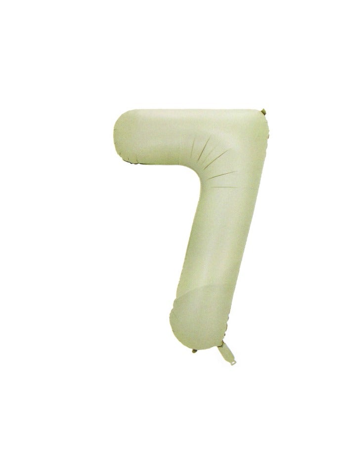 PARTY FUN Foil Number Balloon 32" No.7 Cream Color  - Image 1