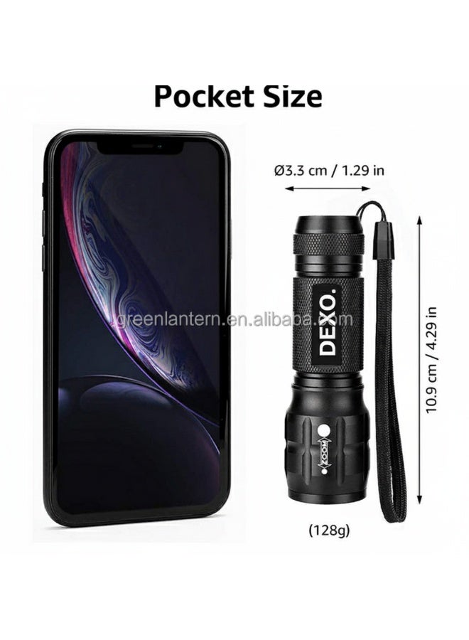 DEXO Super Bright Telescoping LED Flashlight – 1000 Lumens, Rugged Aluminum, AAA Powered, Pocket Torch for Camping & Emergencies, Waterproof, Ultra Compact Outdoor Light, Hiking, Home, Travel - Image 5