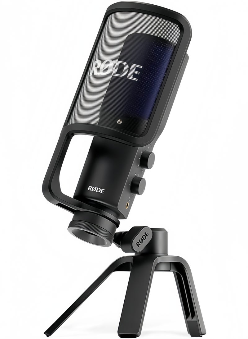 رود RØDE NT-USB+ Professional-Grade USB Condenser Microphone لتسجيل صوت بجودة الاستوديو مباشرة إلى جهاز كمبيوتر أو جهاز محمول، أسود - Image 1