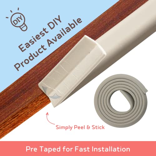 BabySafeHouse Child Proofing Pre-Taped Edge Guard Strip (26ft- Pack of 4) for Sharp Edges of Furniture & Corners (Grey Color) - Image 2