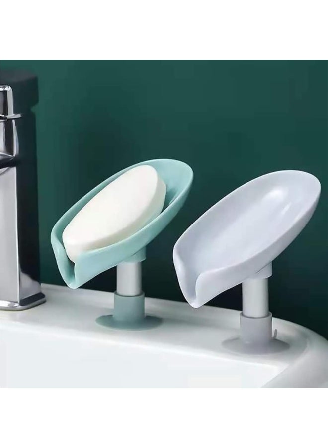 Generic 2-Pack Self-Draining Soap Holder with Strong Suction Base – Fast Dry Soap Dish for Bathroom & Kitchen Sink – Keeps Soap Clean & Dry, No Residue – Multicolor - Image 1