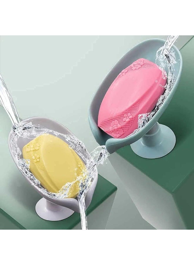 Generic 2-Pack Self-Draining Soap Holder with Strong Suction Base – Fast Dry Soap Dish for Bathroom & Kitchen Sink – Keeps Soap Clean & Dry, No Residue – Multicolor - Image 2
