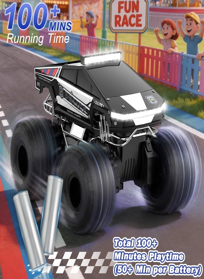 Qrytoi Police Cyber Remote Control Car, 1:18 Amphibious RC Car for Boys and Girls, 2.4GHz Waterproof Monster RC Car, Remote Control Truck Toys for Kids 6+ - Image 3