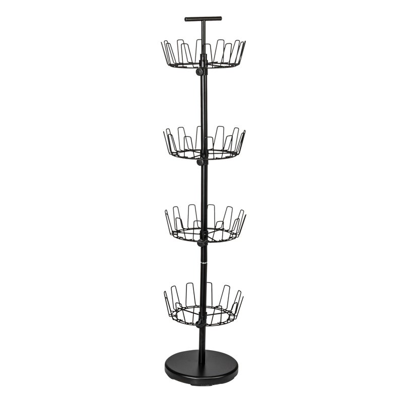 Household Essentials 4Tier Shoe Storage Tree Matte Black