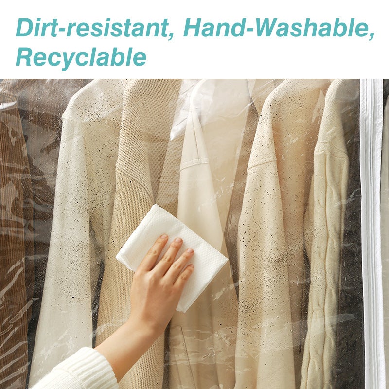 Casual Dust-Proof Household Floor-Standing Transparent Dust-Proof Dormitory Clothes Hanger Large Peva Clothes Hanger Clothes Dust Cover - Image 5