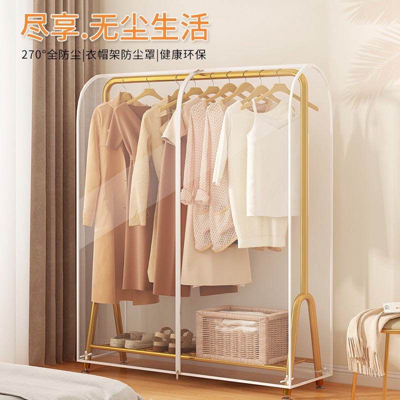 Casual Dust-Proof Household Floor-Standing Transparent Dust-Proof Dormitory Clothes Hanger Large Peva Clothes Hanger Clothes Dust Cover - Image 2