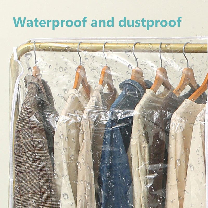 Casual Dust-Proof Household Floor-Standing Transparent Dust-Proof Dormitory Clothes Hanger Large Peva Clothes Hanger Clothes Dust Cover - Image 3
