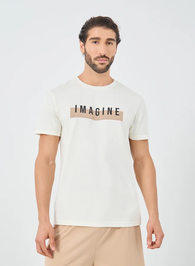 Styli Styli Slogan Print T-Shirt and Shorts Pyjama Set