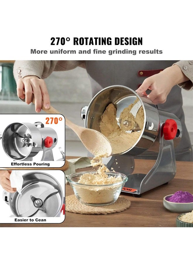 Hihonor 2500g Electric Grain Mill Grinder, 3200W High-Speed Commercial Grinders, Stainless Steel Swing Type Pulverizer Machine, for Cereals, Dry Grains, Coffee, Corn, Pepper - Image 5