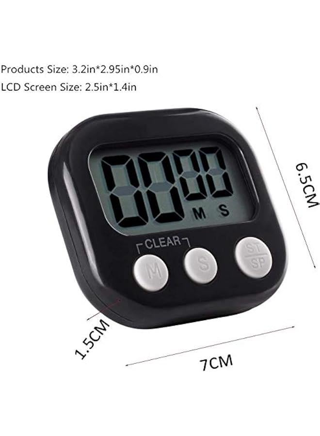 Digital Kitchen Timer, Big LCD Screen, Loud Alarm, Strong Magnetic Back and Stand, Minute Seconds Count Up Countdown, Simple Operation for Homework Classroom Game Exercise Kids Cooking Timers  - Image 3