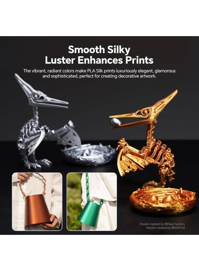 Anycubic خيوط PLA حرير ذهبية، 1.75 مم / 1000 جرام مع لمسة حريرية باللون الذهبي - Image 5