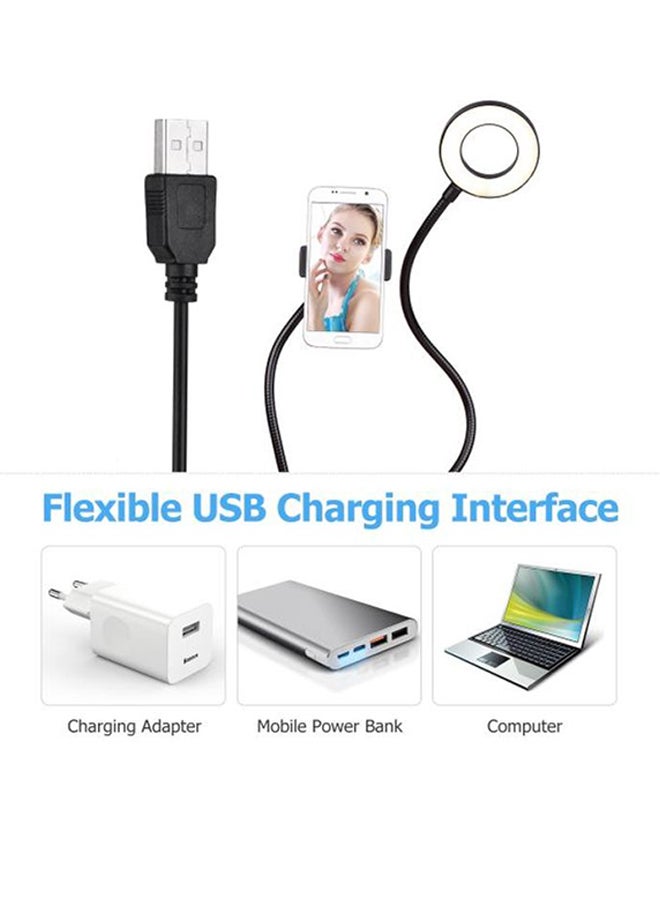 docooler 2-In-1 LED Ring Light With Cell Phone Holder Stand Black/White - Image 3