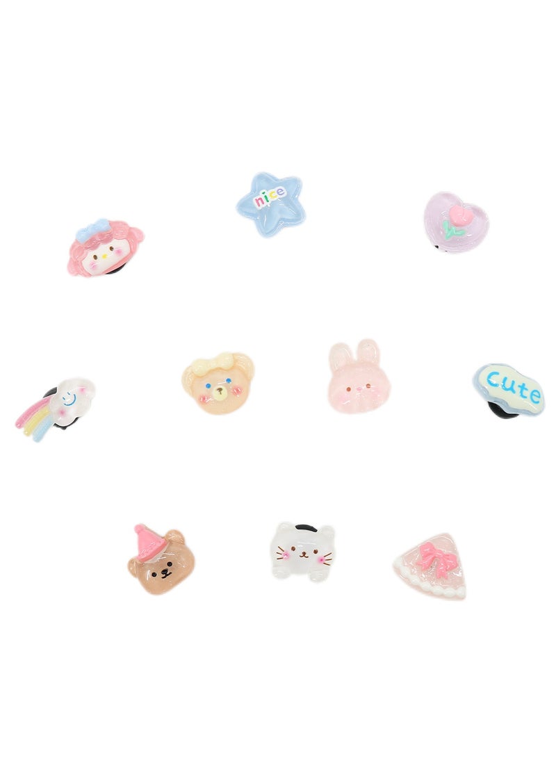 10PCS Unisex-Adult Jibbitz Shoe Decoration Charms for Clogs Sandals, Rainbow Bear Series Diy Accessories for Girls Women Party Favors Gifts(Not Incleded Shoes) - Image 1