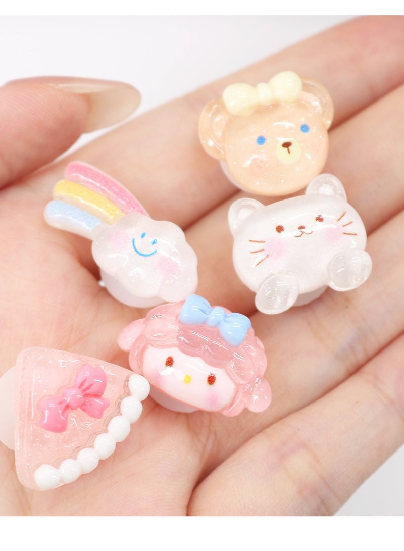 10PCS Unisex-Adult Jibbitz Shoe Decoration Charms for Clogs Sandals, Rainbow Bear Series Diy Accessories for Girls Women Party Favors Gifts(Not Incleded Shoes) - Image 2