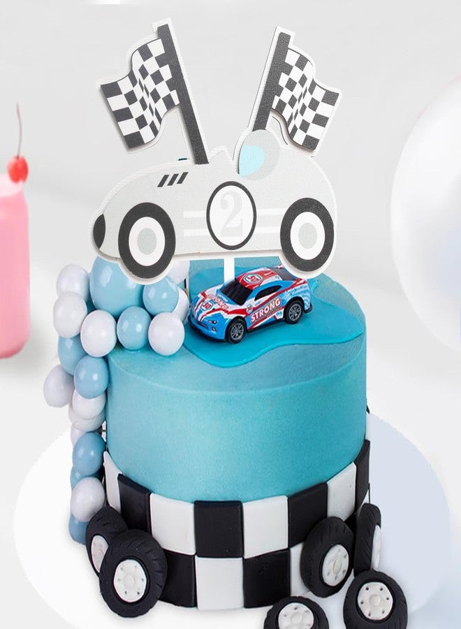 BOOMPA Two Fast Wooden Baby Second Birthday Cake Topper，Race Car Birthday Cake Topper，Boys 2nd Birthday Racing Theme Cake Topper，Two Fast Race Car Cake Decorations，Anniversary Wooden Cake Topper - Image 3