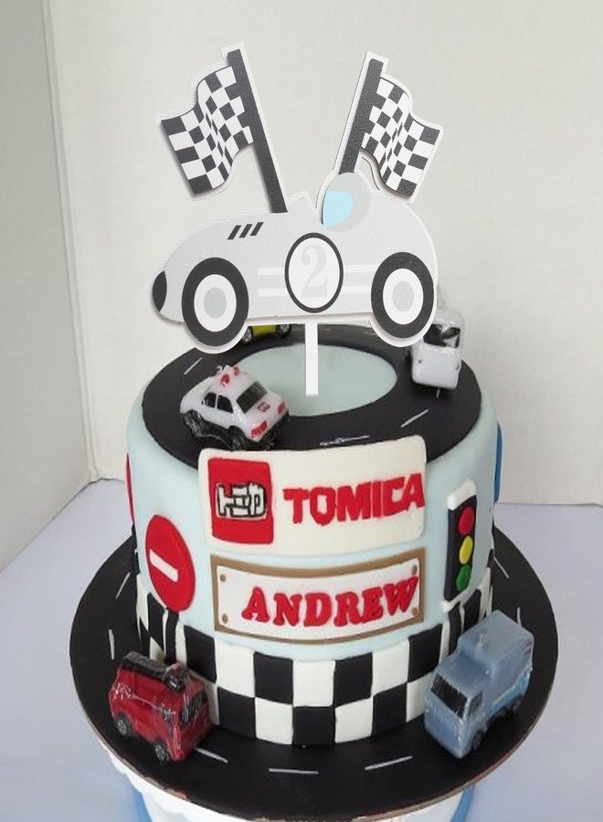 BOOMPA Two Fast Wooden Baby Second Birthday Cake Topper，Race Car Birthday Cake Topper，Boys 2nd Birthday Racing Theme Cake Topper，Two Fast Race Car Cake Decorations，Anniversary Wooden Cake Topper - Image 5