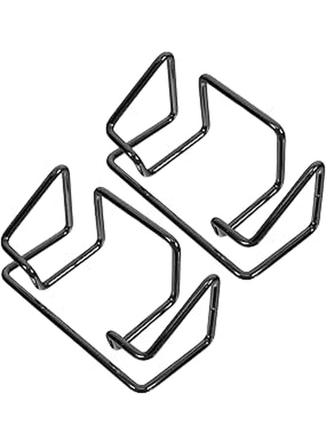 قطعتان من حامل بطاقة العمل المعدني، حامل عرض مكتبي، منظف مكتب المكتب، أسود - Image 1