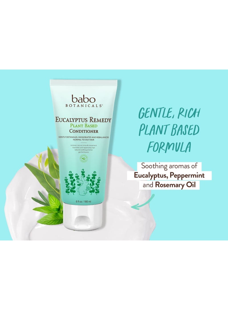 Babo Botanicals Babo Botanicals Eucalyptus Remedy Conditioner - Invigorating Eucalyptus, Rosemary & Pepermint - For all ages - Rebalancing Conditioner for all hair types - Vegan - Image 4